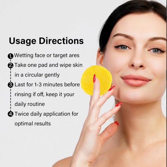 NEW 2 Jars- Turmeric Kojic Acid Cleansing Exfoliating Face Scrub Pads - Picture 8 of 13